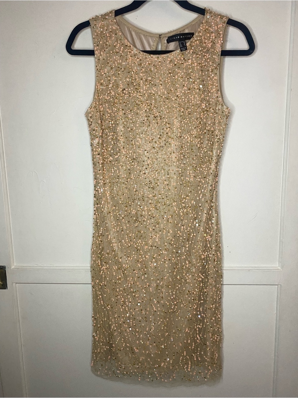 Aidan Mattox Gold Sequin and beaded Dress perfect for party celebration’s nye